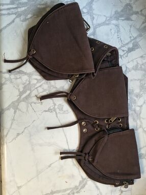 Brown Canvas Lace-Up Festival Utility Waist Belt